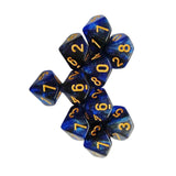 Maxbell 10 Pieces Dice Set D10 Entertainment Toys Party Table Game for Bar Card Game Blue