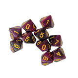 Maxbell 10 Pieces Dice Set D10 Entertainment Toys Party Table Game for Bar Card Game Purple