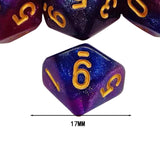 Maxbell 10 Pieces Dice Set D10 Entertainment Toys Party Table Game for Bar Card Game Blue Purple