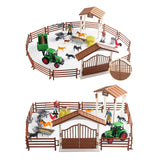 Maxbell Mini Barn Farm Toys Playset Fence Farm Playset for Boys Girls 3-12 Years Old Style A