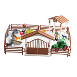 Maxbell Mini Barn Farm Toys Playset Fence Farm Playset for Boys Girls 3-12 Years Old Style A