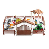 Maxbell Mini Barn Farm Toys Playset Fence Farm Playset for Boys Girls 3-12 Years Old Style A