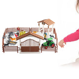 Maxbell Mini Barn Farm Toys Playset Fence Farm Playset for Boys Girls 3-12 Years Old Style A