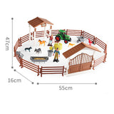 Maxbell Mini Barn Farm Toys Playset Fence Farm Playset for Boys Girls 3-12 Years Old Style A