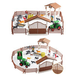 Maxbell Mini Barn Farm Toys Playset Fence Farm Playset for Boys Girls 3-12 Years Old Style A