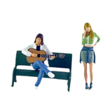 Maxbell 1/64 Resin Small Figures Doll for Micro Landscape Building Kits DIY Projects Green White
