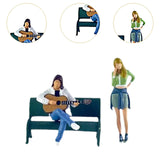 Maxbell 1/64 Resin Small Figures Doll for Micro Landscape Building Kits DIY Projects Green White