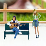 Maxbell 1/64 Resin Small Figures Doll for Micro Landscape Building Kits DIY Projects Green White