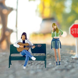 Maxbell 1/64 Resin Small Figures Doll for Micro Landscape Building Kits DIY Projects Green White