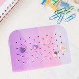 Maxbell Hole Pen Bag Makeup Bag Creative Fidget Stationery Box College School Artist Gradient Purple