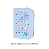 Maxbell Hole Pen Bag Makeup Bag Creative Fidget Stationery Box College School Artist Light Blue