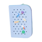 Maxbell Hole Pen Bag Makeup Bag Creative Fidget Stationery Box College School Artist Light Blue