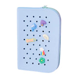 Maxbell Hole Pen Bag Makeup Bag Creative Fidget Stationery Box College School Artist Light Blue