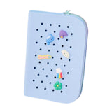 Maxbell Hole Pen Bag Makeup Bag Creative Fidget Stationery Box College School Artist Light Blue