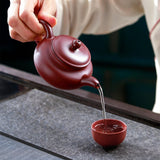 Maxbell Purple Clay Teapot Handmade Kung Fu Teaware for Kitchen Household Restaurant Style A