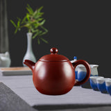 Maxbell Purple Clay Teapot Handmade Kung Fu Teaware for Kitchen Household Restaurant Style E