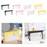 Maxbell 2Pcs Zipper Pencil Bag Transparent Pencil Case Makeup Cosmetic Bags File Pen black