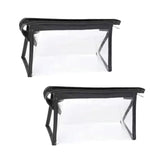 Maxbell 2Pcs Zipper Pencil Bag Transparent Pencil Case Makeup Cosmetic Bags File Pen black