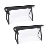 Maxbell 2Pcs Zipper Pencil Bag Transparent Pencil Case Makeup Cosmetic Bags File Pen black