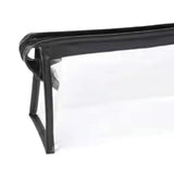 Maxbell 2Pcs Zipper Pencil Bag Transparent Pencil Case Makeup Cosmetic Bags File Pen black