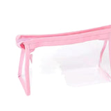 Maxbell 2Pcs Zipper Pencil Bag Transparent Pencil Case Makeup Cosmetic Bags File Pen Pink