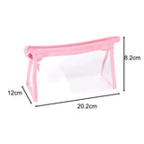 Maxbell 2Pcs Zipper Pencil Bag Transparent Pencil Case Makeup Cosmetic Bags File Pen Pink