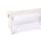 Maxbell 2Pcs Zipper Pencil Bag Transparent Pencil Case Makeup Cosmetic Bags File Pen white