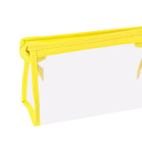Maxbell 2Pcs Zipper Pencil Bag Transparent Pencil Case Makeup Cosmetic Bags File Pen yellow