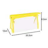 Maxbell 2Pcs Zipper Pencil Bag Transparent Pencil Case Makeup Cosmetic Bags File Pen yellow