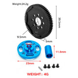 Maxbell RC Replacement Parts Sturdy Metal RC Gears for TT02 54500 RC Car RC Crawler 64T