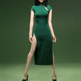Maxbell 1/6 Scale Womens Chinese Cheongsam Dress for 12'' Female Action Figures Body green