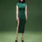 Maxbell 1/6 Scale Womens Chinese Cheongsam Dress for 12'' Female Action Figures Body green
