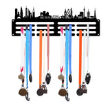 Maxbell Medals Wall Organizer Iron Wall Mounted Race Medal Hanger Display for Soccer style C