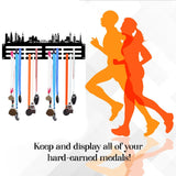 Maxbell Medals Wall Organizer Iron Wall Mounted Race Medal Hanger Display for Soccer style C