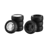 Maxbell 4x 1/10 RC Off Road Tires and Wheels Replacement for 94107,94170,94155,94177 white