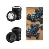Maxbell 4x 1/10 RC Off Road Tires and Wheels Replacement for 94107,94170,94155,94177 white