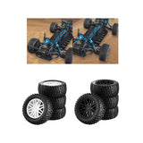 Maxbell 4x 1/10 RC Off Road Tires and Wheels Replacement for 94107,94170,94155,94177 white