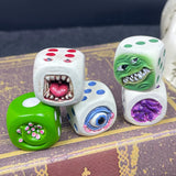 Maxbell Halloween Decoration Dice Gift Toy Prop Monster Dice for Halloween Pub Party 5pcs A