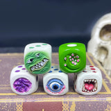 Maxbell Halloween Decoration Dice Gift Toy Prop Monster Dice for Halloween Pub Party 5pcs A