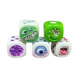 Maxbell Halloween Decoration Dice Gift Toy Prop Monster Dice for Halloween Pub Party 5pcs A