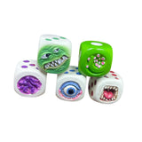 Maxbell Halloween Decoration Dice Gift Toy Prop Monster Dice for Halloween Pub Party 5pcs A