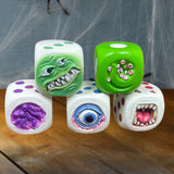 Maxbell Halloween Decoration Dice Gift Toy Prop Monster Dice for Halloween Pub Party 5pcs A