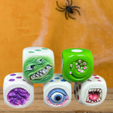 Maxbell Halloween Decoration Dice Gift Toy Prop Monster Dice for Halloween Pub Party 5pcs A