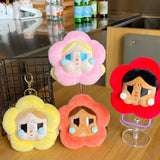 Maxbell Push Keychain Doll Cartoon Girl Flower Stuffed Doll for Valentine Gifts Toys