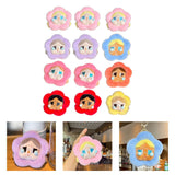 Maxbell 12 Pieces Plush Doll Keychain Flower Key Pendant for Key Year Gifts