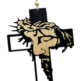 Maxbell Wall Hanging Iron Cross Black Crucifix Statue for Baptism Bedroom Decoration