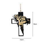 Maxbell Wall Hanging Iron Cross Black Crucifix Statue for Baptism Bedroom Decoration
