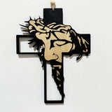 Maxbell Wall Hanging Iron Cross Black Crucifix Statue for Baptism Bedroom Decoration