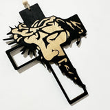 Maxbell Wall Hanging Iron Cross Black Crucifix Statue for Baptism Bedroom Decoration