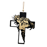 Maxbell Wall Hanging Iron Cross Black Crucifix Statue for Baptism Bedroom Decoration